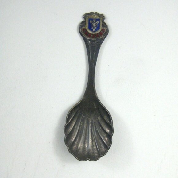 Dundee Scotland Vintage Souvenir Spoon Crown Mark Enamel - Picture 1 of 8
